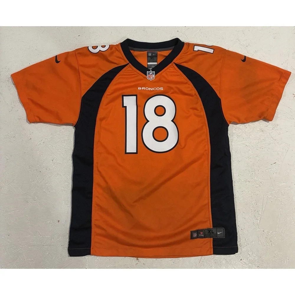 Nike NFL On Field Peyton Manning 18 Denver Broncos Youth Jersey Size XL Football
